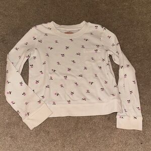 Kids Floral Print White long sleeve shirt